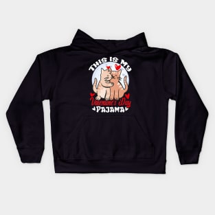 This Is My Valentines Day Pajama Cat Valentine Kids Hoodie